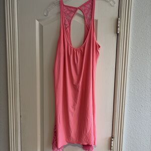 CUTE In Bloom by Jonquil Lace Trim Sleep Chemise M Neon Pink